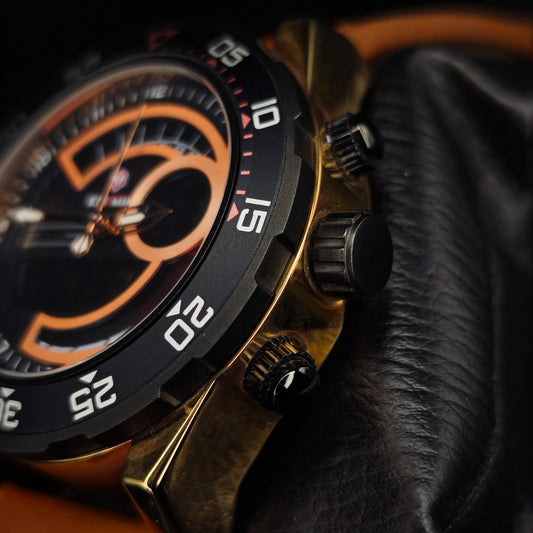 KADEMAN Hybrid -Rotating Bezel-Leather Straps